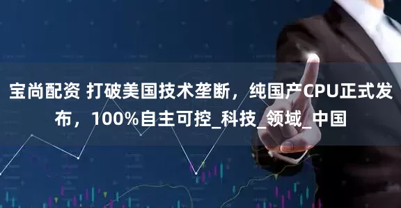 宝尚配资 打破美国技术垄断，纯国产CPU正式发布，100%自主可控_科技_领域_中国